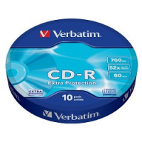 Verbatim  Диски CD-R  10шт. 52x 700Mb, Shrink (43725)