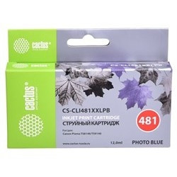 Картридж струйный Cactus CS-CLI481XXLPB голубой (12мл) для Canon Pixma TS8140/TS9140
