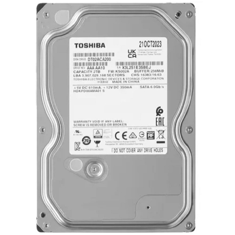 2TB Toshiba (DT02ACA200) {SATA 6.0Gb/s, 7200 rpm, 256Mb buffer, 3.5"} 