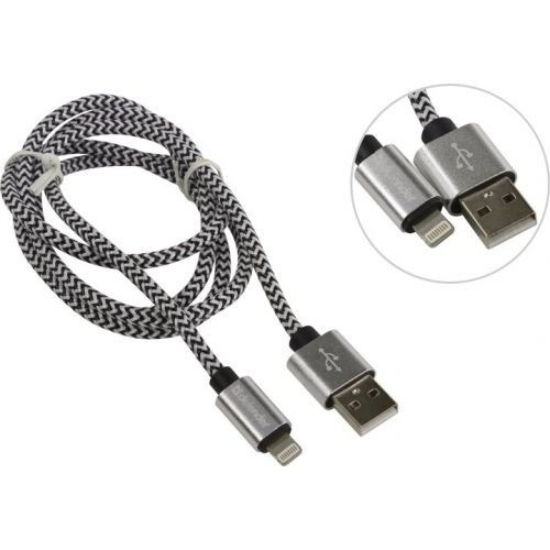 Defender USB кабель ACH01-03T PRO USB2.0 Белый, AM-LightningM, 1m, 2.1A (87809)