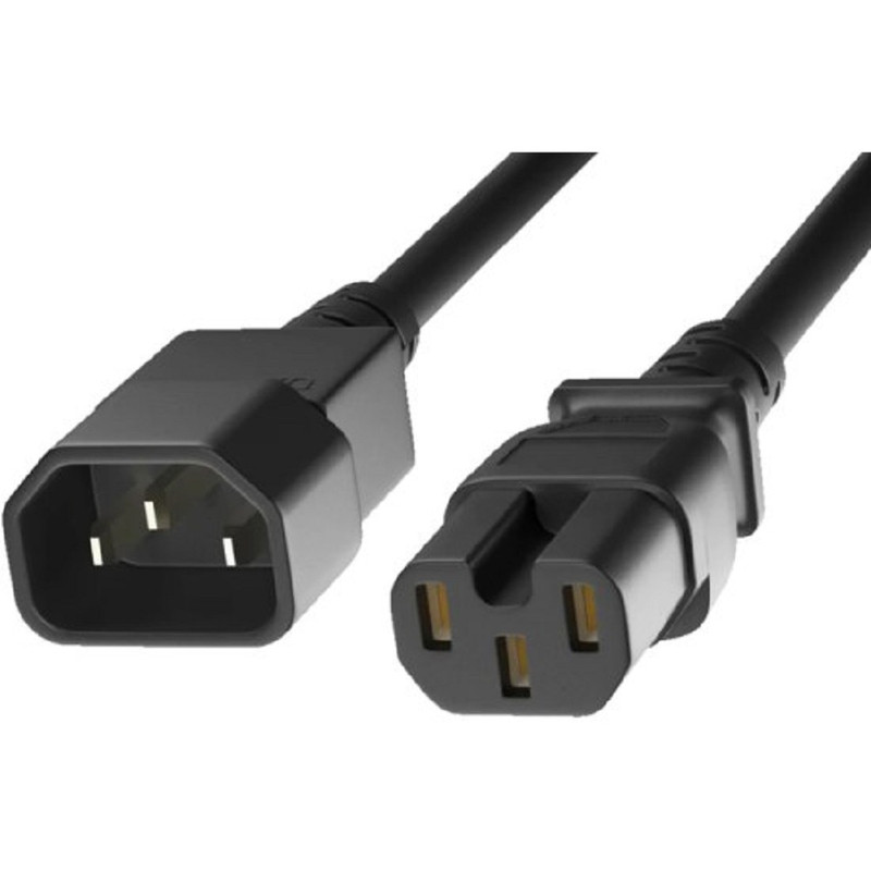 KS-is Кабель питания  KS-857B-1.5 IEC-C14 - IEC-C15 1.5м черный