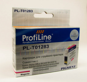 T1283 (C13T12834011 / C13T12834010) Magenta Картридж для принтеров Epson S22/SX125/SX130/SX420W/SX425W/Office BX305F/BX305FW пигмент ProfiLine (PL-1283) струйный