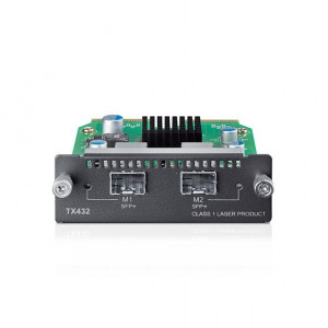 TP-Link TX-432 10-гигабитный 2-портовый SFP + модуль, дополнительный модуль для T3700G-28TQ, 2 10-гигабитных SFP+ слота, поддержка SFP+ транисиверов/SFP+ кабелей  SMB