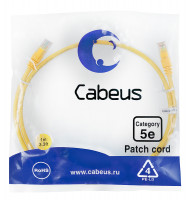 Cabeus PC-UTP-RJ45-Cat.5e-1m-YL-LSZH Патч-корд U/UTP, категория 5е, 2xRJ45/8p8c, неэкранированный, желтый, LSZH, 1м Cabeus PC-UTP-RJ45-Cat.5e-1m-YL-LSZH Патч-корд U/UTP, категория 5е, 2xRJ45/8p8c, неэкранированный, желтый, LSZH, 1м