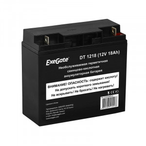 Exegate EX282969RUS Аккумуляторная батарея ExeGate DT 1218 (12V 18Ah), клеммы под болт М5