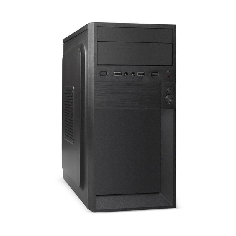 Exegate EX299174RUS Корпус Minitower ExeGate BAA-105-01-UNS350 (mATX, БП UNS350 с вент. 12см, 2*USB, аудио, черный)
