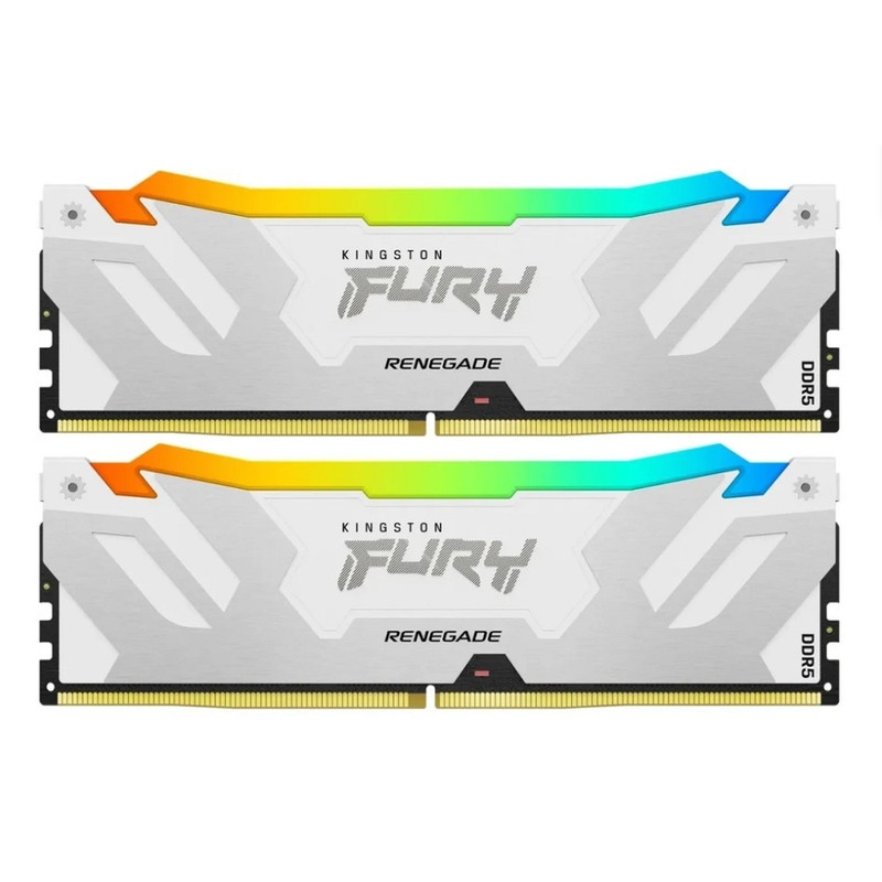 Память оперативная/ Kingston 64GB 6400MT/s DDR5 CL32 DIMM (Kit of 2) FURY Renegade RGB White XMP