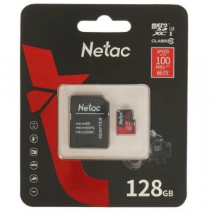 Micro SecureDigital 128GB Netac microSDXC Class10 NT02P500PRO-128G-R P500 Extreme Pro + adapter