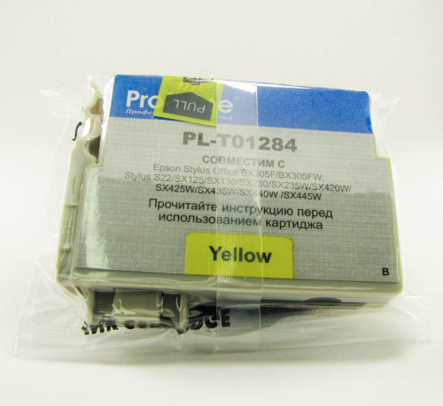 T1284 (C13T12844011 / C13T12844010) Yellow Картридж для принтеров Epson S22/SX125/SX130/SX420W/SX425W/Office BX305F/BX305FW пигмент ProfiLine (PL-1284) струйный