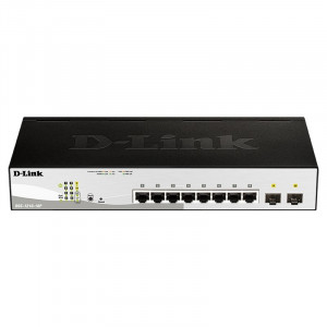 D-Link DGS-1210-10P/F3A Настраиваемый коммутатор WebSmart с 8 портами 10/100/1000Base-T и 2 портами 1000Base-X SFP (8 портов с поддержкой PoE 802.3af/802.3at (30 Вт), PoE-бюджет 65 Вт)  