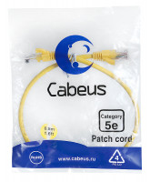 Cabeus PC-UTP-RJ45-Cat.5e-0.5m-YL-LSZH Патч-корд U/UTP, категория 5е, 2xRJ45/8p8c, неэкранированный, желтый, LSZH, 0.5м Cabeus PC-UTP-RJ45-Cat.5e-0.5m-YL-LSZH Патч-корд U/UTP, категория 5е, 2xRJ45/8p8c, неэкранированный, желтый, LSZH, 0.5м