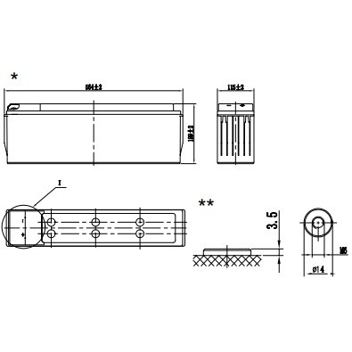 EXPERT+ Аккумулятор FTE 12-80 (12 В 80 Ач,Резьба под болт М6)