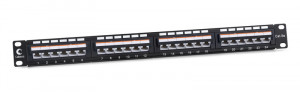 Cabeus PLAN-24-Cat.5e-Dual IDC Патч-панель 19" (1U), 24 порта RJ-45, категория 5e, Dual IDC, угол портов 45 градусов