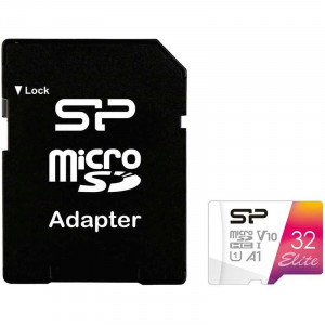 Micro SecureDigital 32Gb Class10 Silicon Power SP032GBSTHBV1V20SP Elite + adapter