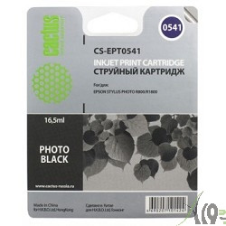 Cactus C13T05414010 Картридж струйный Cactus CS-EPT0541 черный для Epson Stylus Photo R800/ R1800 (16,2ml)
