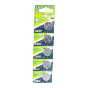 Литиевые дисковые батарейки GP Lithium CR2032 - 5 шт., каждая в своем отрывном блистере