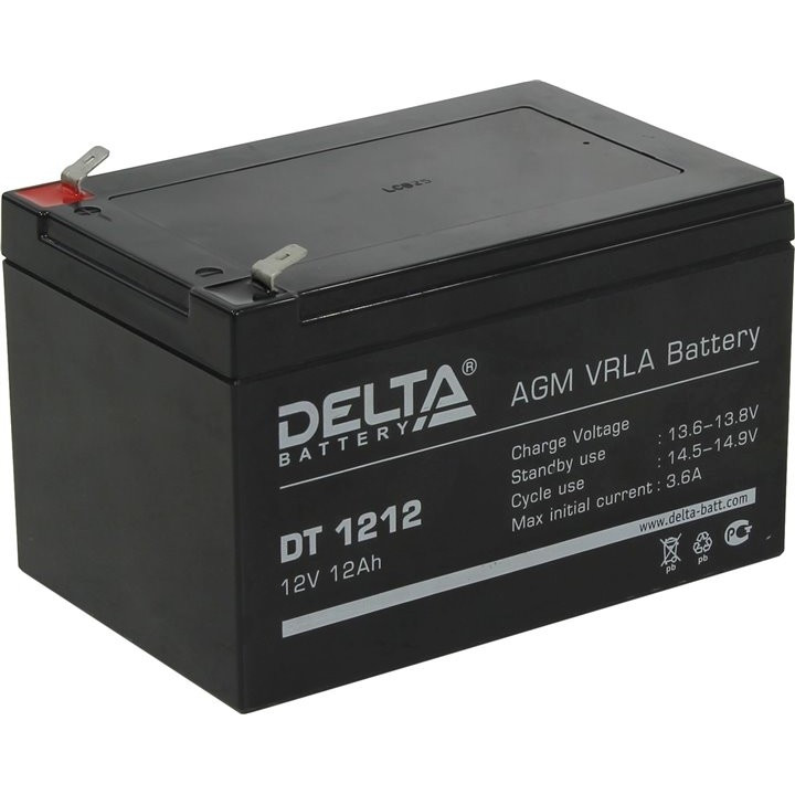 Delta DT 1212 (12 А\ч, 12В) свинцово- кислотный аккумулятор  