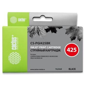 Cactus  PGI425BK Картридж для Canon PIXMA iP4840/MG5140/MG6140/MX884, черный, 16 мл.
