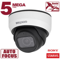 BEWARD SV3212DZ Купольная IP-камера 5 Мп, 1/2.8'' КМОП Sony Starvis,2xWDR до 120 дБ, 3 потока H.265/Н.264 HP/MP/BP, MJPEG, 30к/с, 2592x1944, моторизованный объектив 2.7-13.5