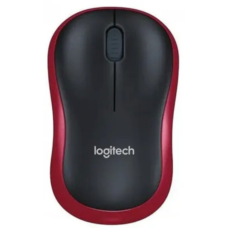 Мышь Logitech M186 черный/красный оптическая 1000dpi беспров. USB для ноутбука 2but (910-004133)