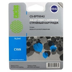 Cactus C13T05424010 Картридж струйный Cactus CS-EPT0542 голубой для Epson Stylus Photo R800/ R1800 (16,2ml)
