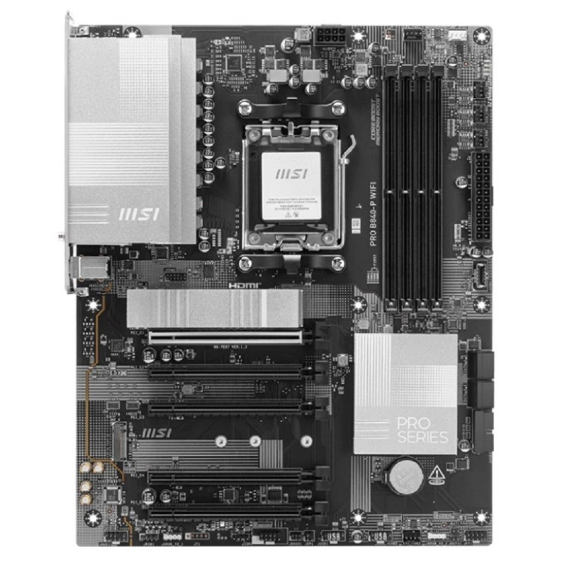 Материнская плата MSI PRO B840-P WIFI SocketAM5 AMD B840 4xDDR5 ATX AC`97 8ch(7.1) 2.5Gg RAID+HDMI