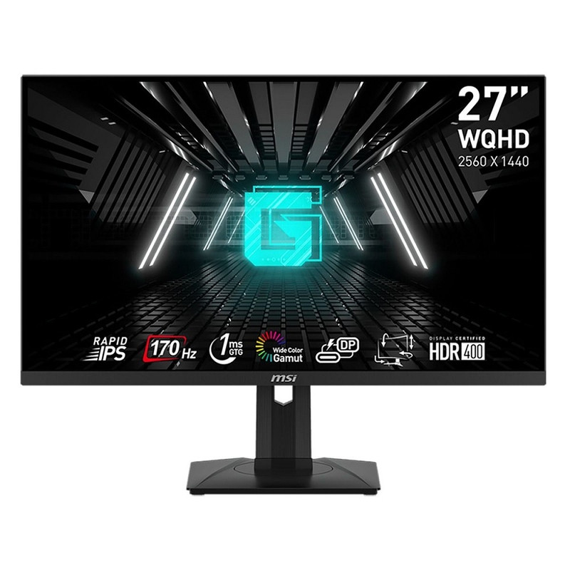 MSI Optix 27" G274QPF E2 {IPS 2560x1440 180Hz 1ms 10bit(8bit+FRC) 178/178 400cd 1000:1 2xHDMI2.0 DisplayPort1.4 USB-C(15W) HAS Pivot VESA} [9S6-3CC29H-270]
