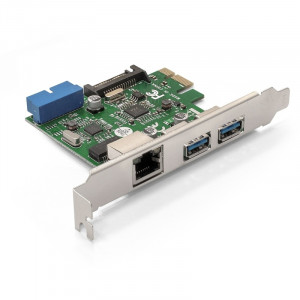 Exegate EX290278RUS Контроллер ExeGate EXE-362 PCI-E 2.0, 2*USB3.0 ext + 1*USB3.0 int + LAN UTP 1000Mbps, разъем доп.питания (OEM) 