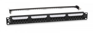 Cabeus PL2-24-Cat.5e-Dual IDC Патч-панель 19" (1U), 24 порта RJ-45, категория 5e, Dual IDC, с задним кабельным организатором, new