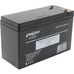 EXEGATE EP129858RUS Аккумуляторная батарея  Exegate EG7-12 / EXG1270, 12В 7Ач, клеммы F1 (универсальные)