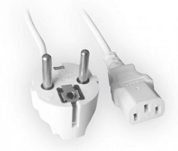 Кабель питания Gembird 1.8м, VDE(0.75мм), белый, с зазем., пакет [PC-186W-VDE]