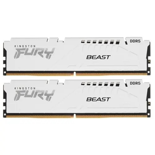 Память оперативная/ Kingston 64GB 5600MT/s  DDR5 CL40 DIMM (Kit of 2) FURY Beast White XMP