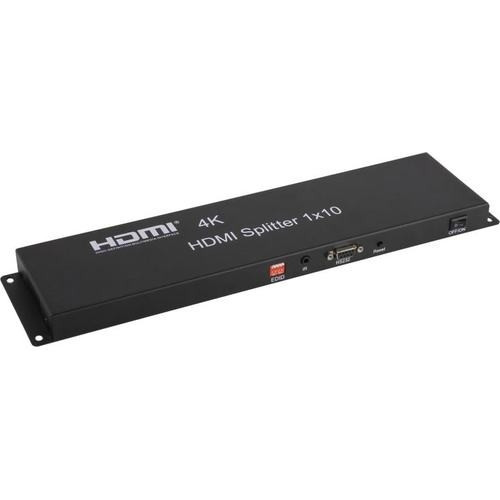 ORIENT HSP0110H, HDMI 4K Splitter 1->10, HDMI 1.4/3D, UHDTV 4K(3840x2160)/HDTV1080p/1080i/720p, HDCP1.2, EDID управление, RS232 порт, IR вход, внешний БП 12В/2А, метал.корпус (31036)
