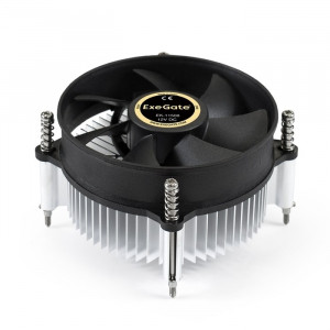 Exegate EX286141RUS Кулер ExeGate EK-11508.PWM (Al, LGA1150/1151/1155/1156/1200, TDP 75W, Fan 90mm, PWM, 1200-2600RPM, Hydro bearing, 4pin, 11-24db, 285г, с термопастой, на винтах, Retail color box)