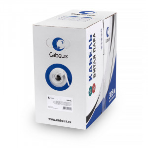 Cabeus UTP-4P-Cat.5e-SOLID-LSLTx-GY Кабель витая пара UTP (U/UTP), категория 5e, 4 пары (24 AWG), одножильный, нг(А)-LSLTx, серый (305 м), системная гарантия 25 лет.