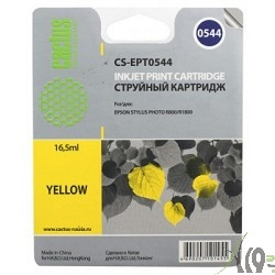 Cactus C13T05444010 Картридж струйный Cactus CS-EPT0544 желтый для Epson Stylus Photo R800/ R1800 (16,2ml)