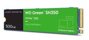 Твердотельный накопитель/ WD SSD Green SN350 NVMe, 500GB, M.2(22x80mm), NVMe, PCIe 3.0 x4, 3D TLC, R/W 2400/1650MB/s, IOPs 250 000/170 000, TBW 60, DWPD 0.1 (12 мес.)
