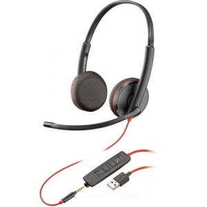 Наушники с микрофоном Plantronics Blackwire C3225 черный/красный 1.5м накладные оголовье (209747-201)