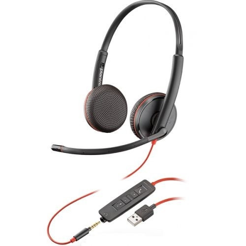 Наушники с микрофоном Plantronics Blackwire C3225 черный/красный 1.5м накладные оголовье (209747-201)
