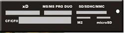 USB 2.0 Card reader SD/SDHC/MMC/MS/microSD/xD/CF, 3.5" (черный) [GR-116B]