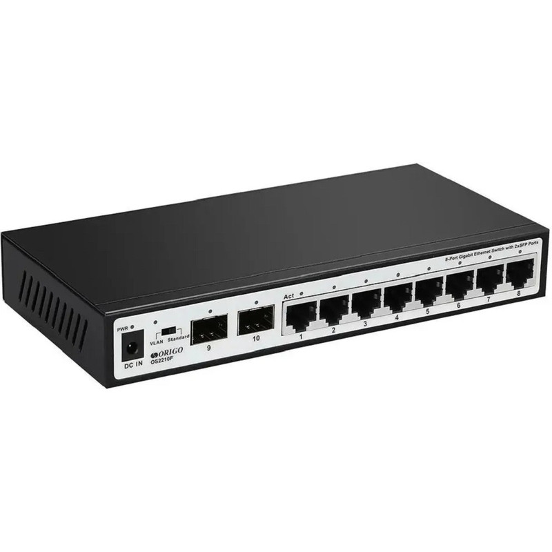 ORIGO OS2210F/A2A Неуправляемый коммутатор 8x1000Base-T, 2x1000Base-X SFP