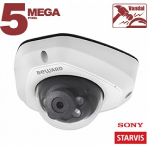 BEWARD SV3212DM Купольная IP-камера 5 Мп, 1/2.8'' КМОП Sony Starvis, 2xWDR до 120 дБ, 3 потока H.265/Н.264 HP/MP/BP, MJPEG, 30к/с, 2592x1944, объектив 2.8 / 3.6 / 6 мм (на выбор)