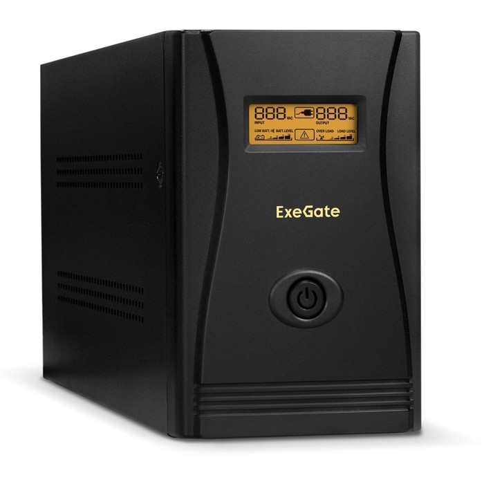 Exegate EP285487RUS ИБП ExeGate SpecialPro Smart LLB-1000.LCD.AVR.EURO.RJ <1000VA/650W, LCD, AVR, 4 евророзетки, RJ45/11, Black>