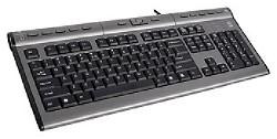 Keyboard A4Tech KLS-7MUU, USB, провод. кл-ра с USB портом (черно-серый).