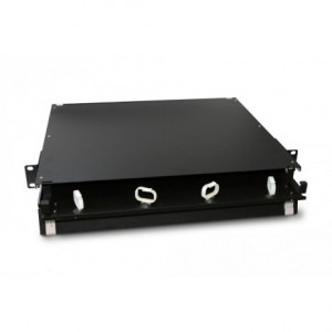 Hyperline FO-19BX-1U-D1-3xSLT-W120H32-EMP Патч-панель 19” универсальная, пустой корпус, 1U, 1 выдвижной лоток (drawer 1U), 3 слота (3х1), вмещает 3 FPM панели с адаптерами или 3 CSS оптические кассеты