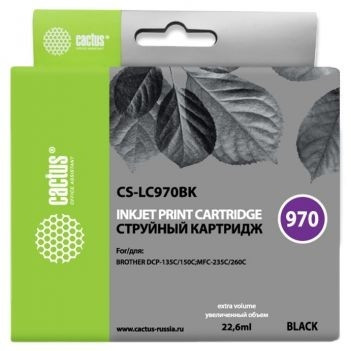 CACTUS  LC-970BK  Картридж  для Brother Brother DCP-135C/150C/MFC-235C/260C, (22.6мл), черный