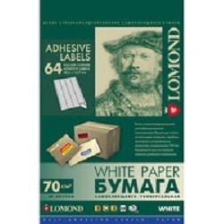LOMOND 2100205 Бумага A4, 64 шт. (48.5 x 16.9 мм), плотность 70 г/м2, в упаковке 50 листов.