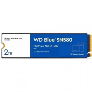 Твердотельный накопитель/ WD SSD Blue SN580 NVMe, 2000GB, M.2(22x80mm), NVMe, PCIe 3.0 x4, 3D TLC, R/W 3500/3500MB/s, IOPs 600 000/600 000, TBW 900, DWPD 0.2 (12 мес.)