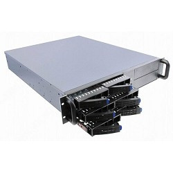 ES206S-SATA3-B-0 {2U 8 SATAII/SAS hotswap HDD, глубина 550мм, MB 12"x10.5", без Б/П,черный}