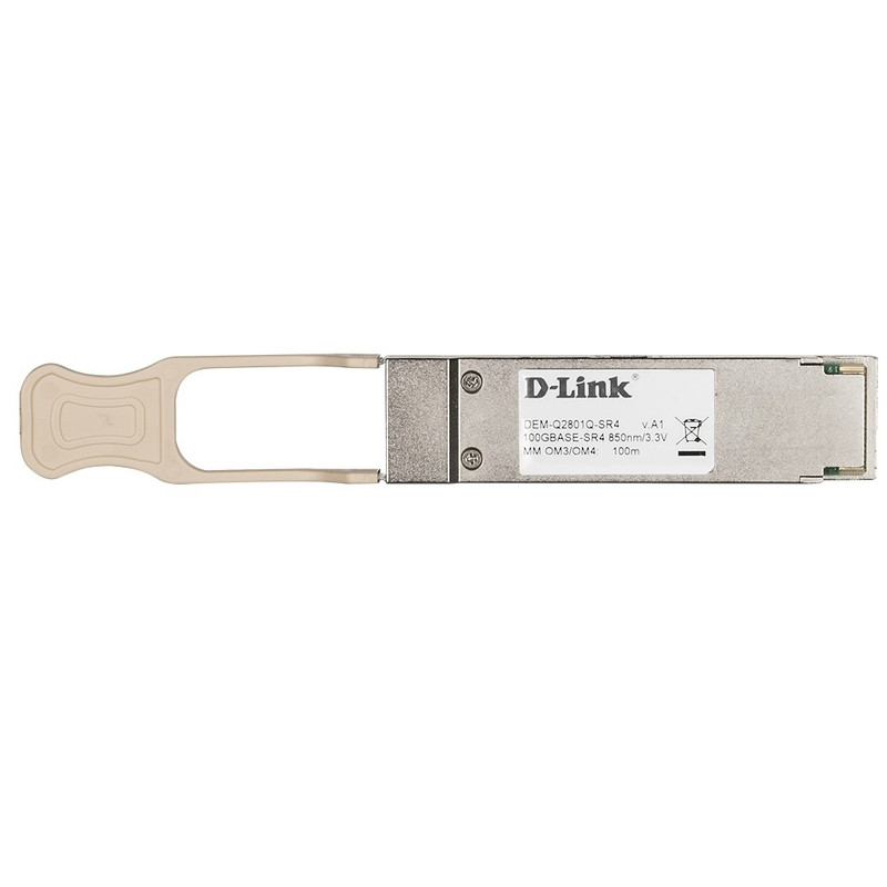 D-Link DEM-Q2801Q-SR4/A1A PROJ Трансивер QSFP28 с 1 портом 100GBase-SR4 для многомодового оптического кабеля OM3 (до 70 м) / OM4 (до 100 м)